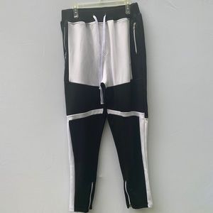 Riot empire sweatpants black and white colorblock